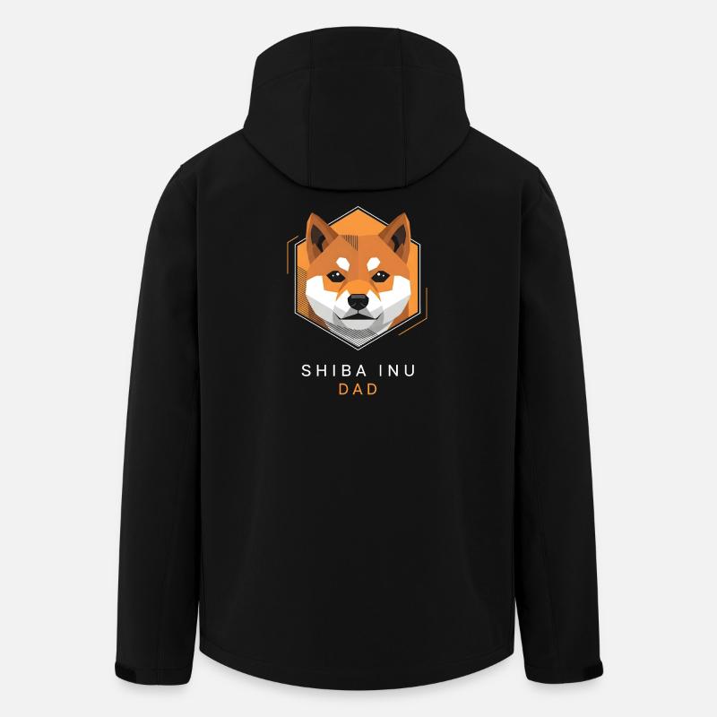 Shiba Inu Dad Design géométrique - Veste softshell homme en polyester recyclé Stanley/Stella - noir