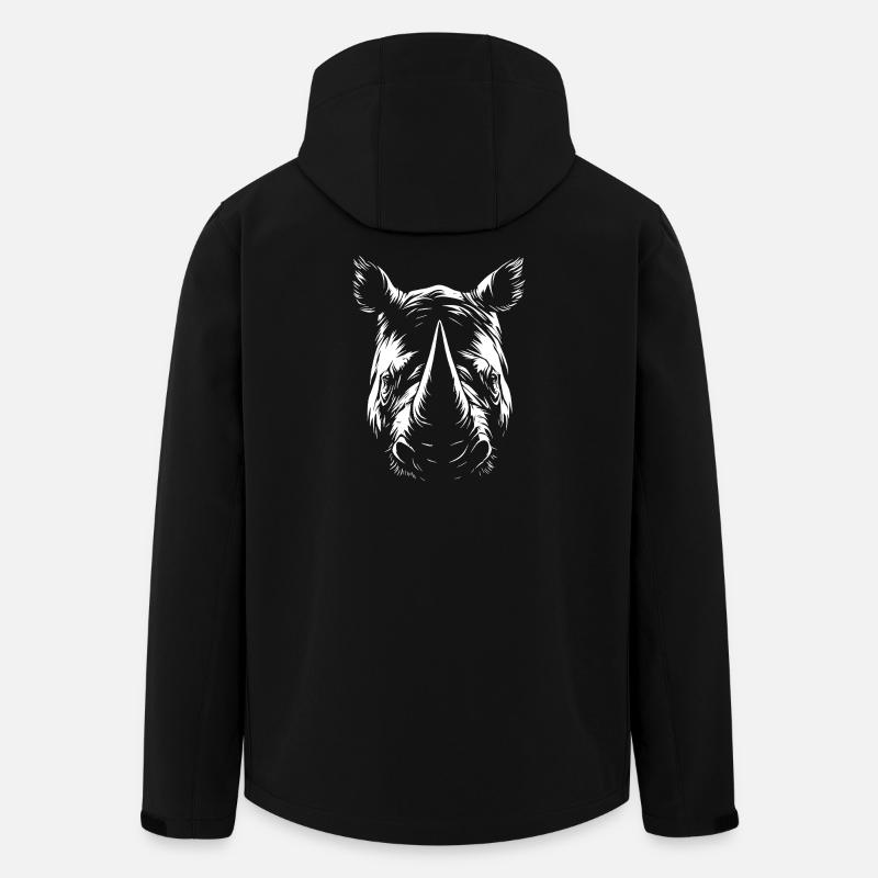 Rhinocéros blanc - Veste softshell homme en polyester recyclé Stanley/Stella - noir