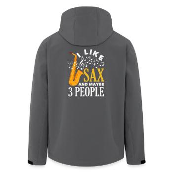 Saxophone - Men’s Recycled Softshell Jacket by Stanley/Stella - black - Back - AI Model Male 185 light (185cm)