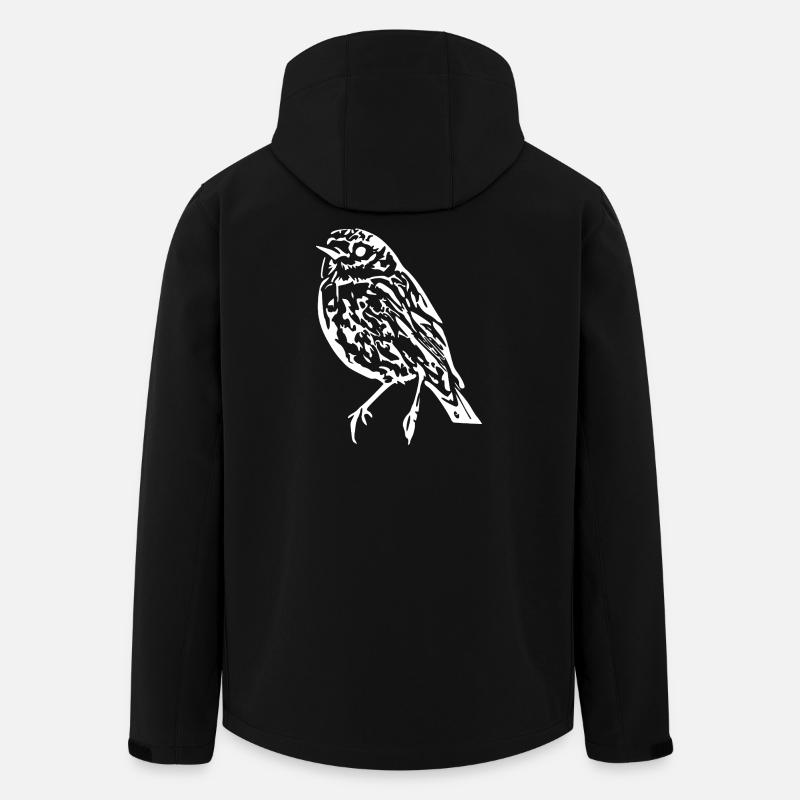 T-shirt oiseau idée cadeau Noël - Veste softshell homme en polyester recyclé Stanley/Stella - noir