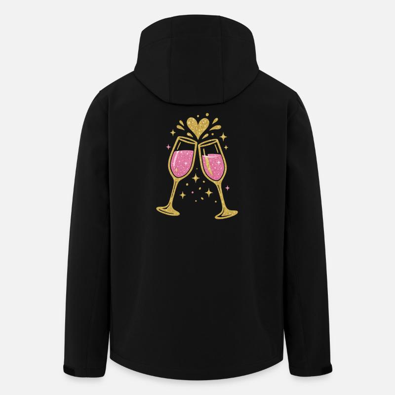 Goldene Gläserküsse Prosecco Feier - Recycelte Männer Softshell-Jacke von Stanley/Stella - Schwarz