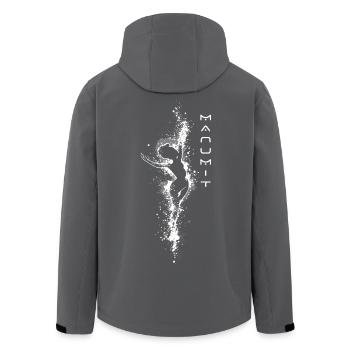 Manumit Single White Design - Veste softshell homme en polyester recyclé Stanley/Stella - charbon - Dos - AI Model Male 185 light (185cm)