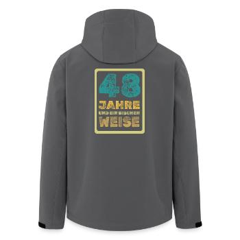 48 - Recycelte Männer Softshell-Jacke von Stanley/Stella - Schwarz - Hinten - AI Model Male 185 light (185cm)