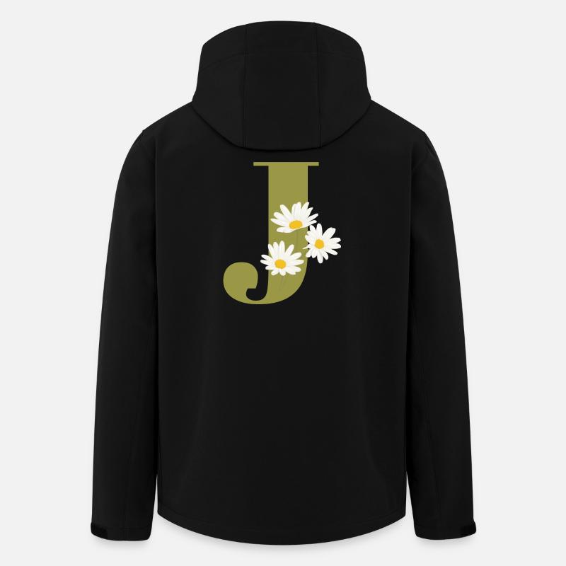 Buchstabe j Grüne Gänseblümchen - Recycelte Männer Softshell-Jacke von Stanley/Stella - Schwarz