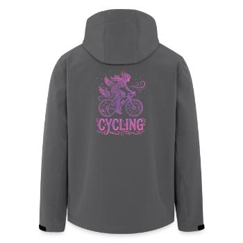 Cycliste Fée en Dentelle Rose - Veste softshell homme en polyester recyclé Stanley/Stella - noir - Dos - AI Model Male 185 light (185cm)