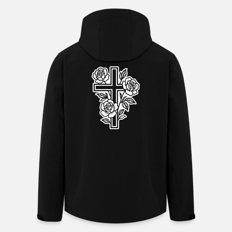 Kreuz Symbol Blumen - Recycelte Männer Softshell-Jacke von Stanley/Stella - Schwarz