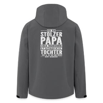 Proud Dad: Fantastic Daughter Shirt - Men’s Recycled Softshell Jacket by Stanley/Stella - black - Back - AI Model Male 185 light (185cm)