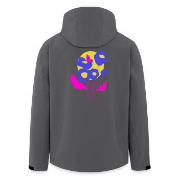 Bouquet floral aux couleurs néon - Veste softshell homme en polyester recyclé Stanley/Stella - noir - Dos - AI Model Male 185 light (185cm)