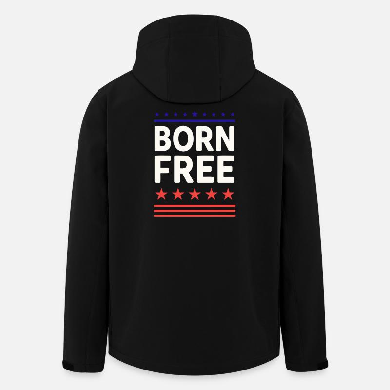Born Free Stars & Stripes - Recycelte Männer Softshell-Jacke von Stanley/Stella - Schwarz