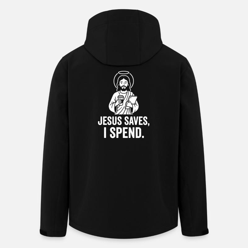 Jesus saves, I spend - Men’s Recycled Softshell Jacket by Stanley/Stella - black