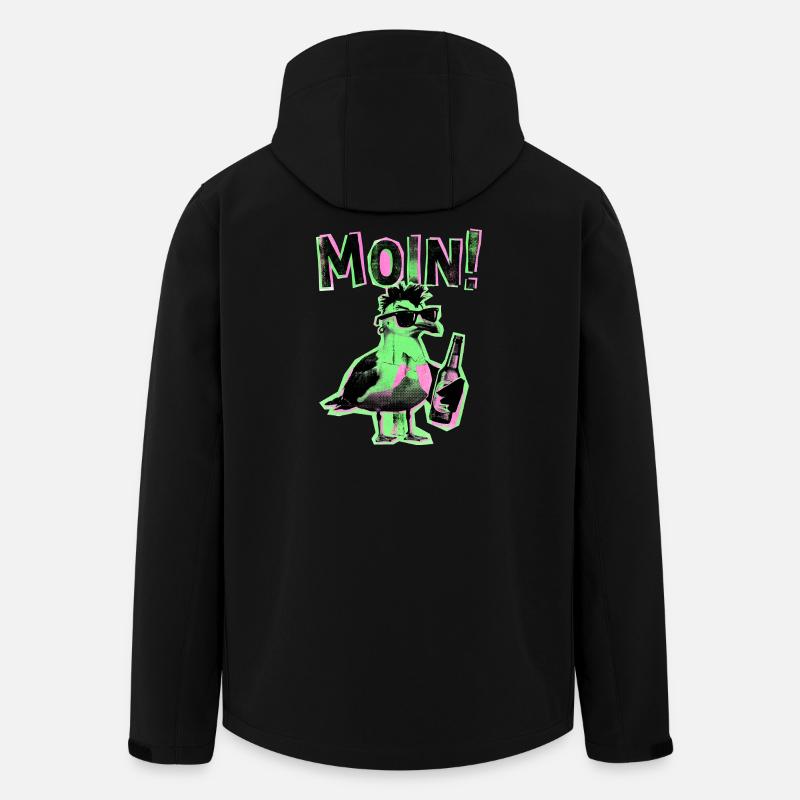 Punker Möwe Kiez Schanze Moin - Recycelte Männer Softshell-Jacke von Stanley/Stella - Schwarz