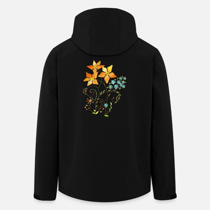 Blumen - Recycelte Männer Softshell-Jacke von Stanley/Stella - Schwarz