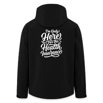 I'm Only Here For The Health Insurance - Men’s Recycled Softshell Jacket by Stanley/Stella - black - Back - AI Model Male 185 light (185cm)