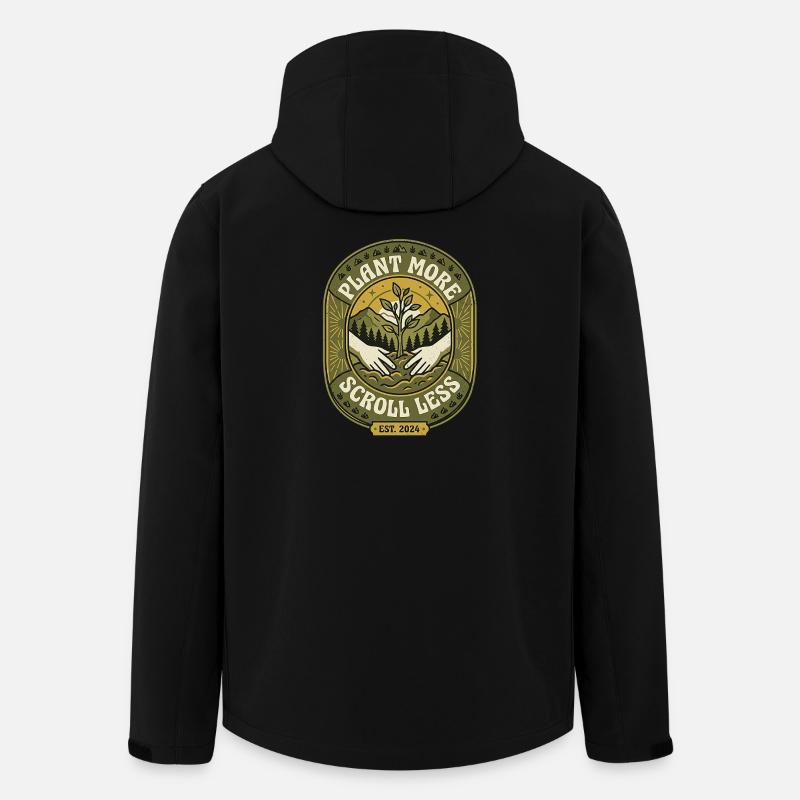 Plant More Plants - Recycelte Männer Softshell-Jacke von Stanley/Stella - Schwarz