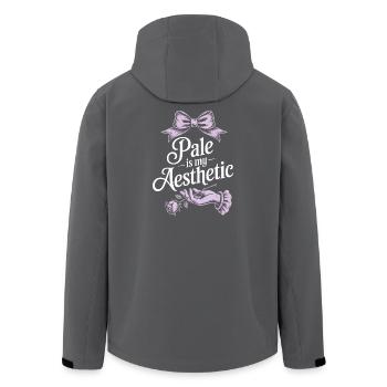 Blasse ästhetische Rosenschleife - Recycelte Männer Softshell-Jacke von Stanley/Stella - Anthrazit - Hinten - AI Model Male 185 light (185cm)