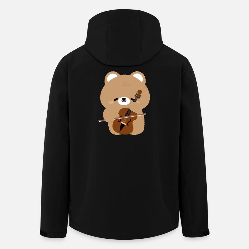 Bären-Cello-Charme - Recycelte Männer Softshell-Jacke von Stanley/Stella - Schwarz