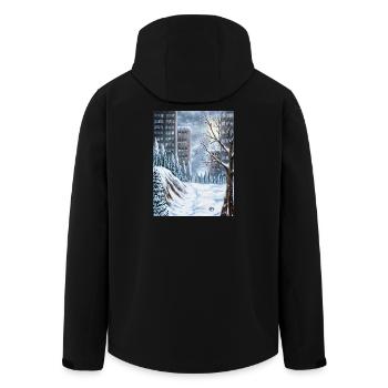 Hiver urbain parmi les gratte-ciel - Veste softshell homme en polyester recyclé Stanley/Stella - noir - Dos - AI Model Male 185 light (185cm)