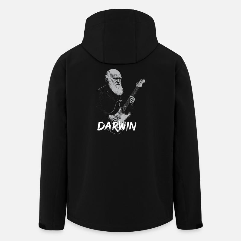 Darwin Playing Guitar Evolution - Men’s Recycled Softshell Jacket by Stanley/Stella - black