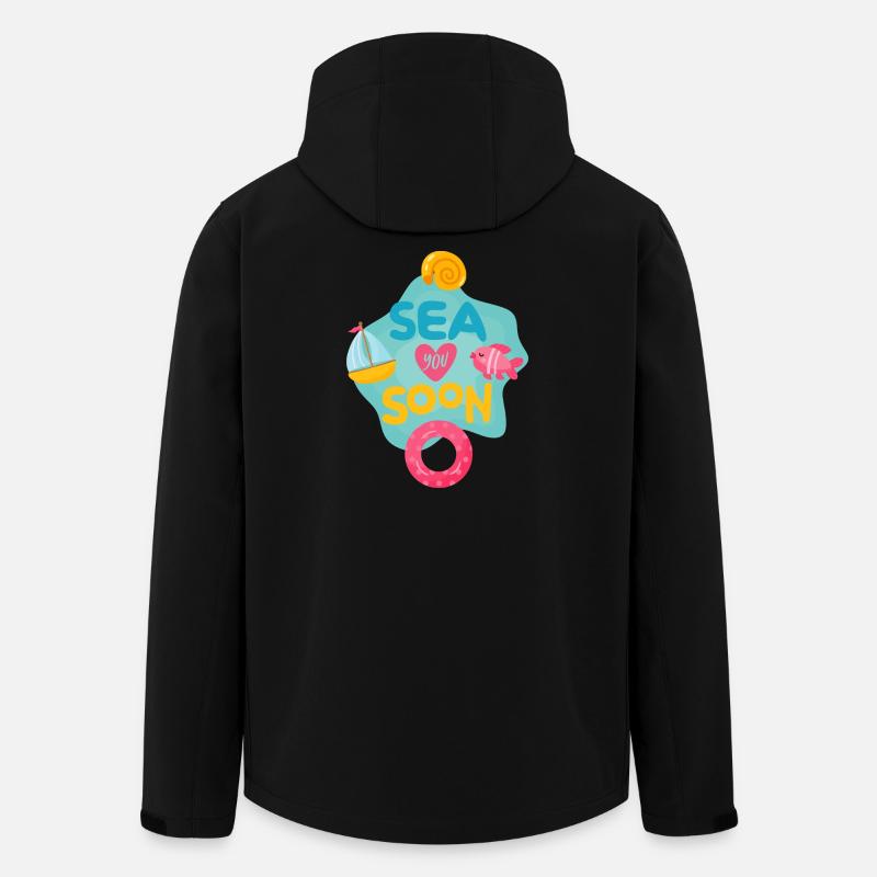 Mer Bientôt - Veste softshell homme en polyester recyclé Stanley/Stella - noir