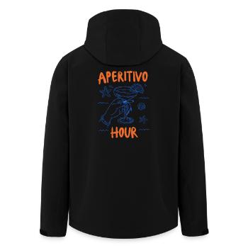 Aperitivo Hour Coastal Cocktail Mood - Men’s Recycled Softshell Jacket by Stanley/Stella - black - Back - AI Model Male 185 light (185cm)