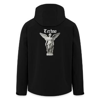Techno Angel Gothic Statue Motif - Men’s Recycled Softshell Jacket by Stanley/Stella - black - Back - AI Model Male 185 light (185cm)