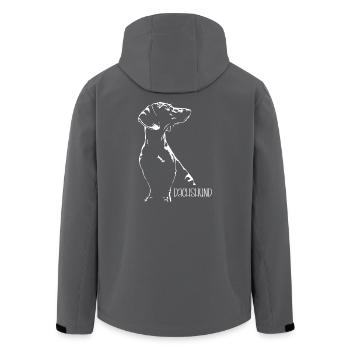 Teckel Silhouette Chien Chien Wilsigns - Veste softshell homme en polyester recyclé Stanley/Stella - noir - Dos - AI Model Male 185 light (185cm)