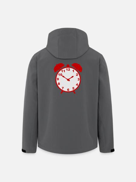 Réveil classique avec cadre rouge - Veste softshell homme en polyester recyclé Stanley/Stella - noir