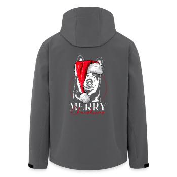 Santa Australian Cattle Dog Merry Christmas Dogs - Men’s Recycled Softshell Jacket by Stanley/Stella - black - Back - AI Model Male 185 light (185cm)