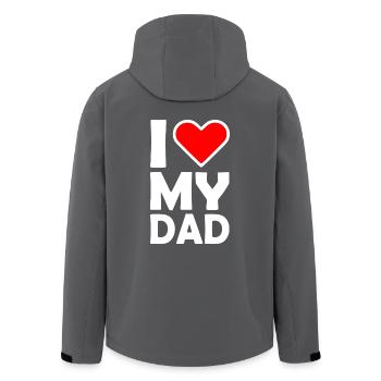 I love my dad - Recycelte Männer Softshell-Jacke von Stanley/Stella - Anthrazit - Hinten - AI Model Male 185 light (185cm)
