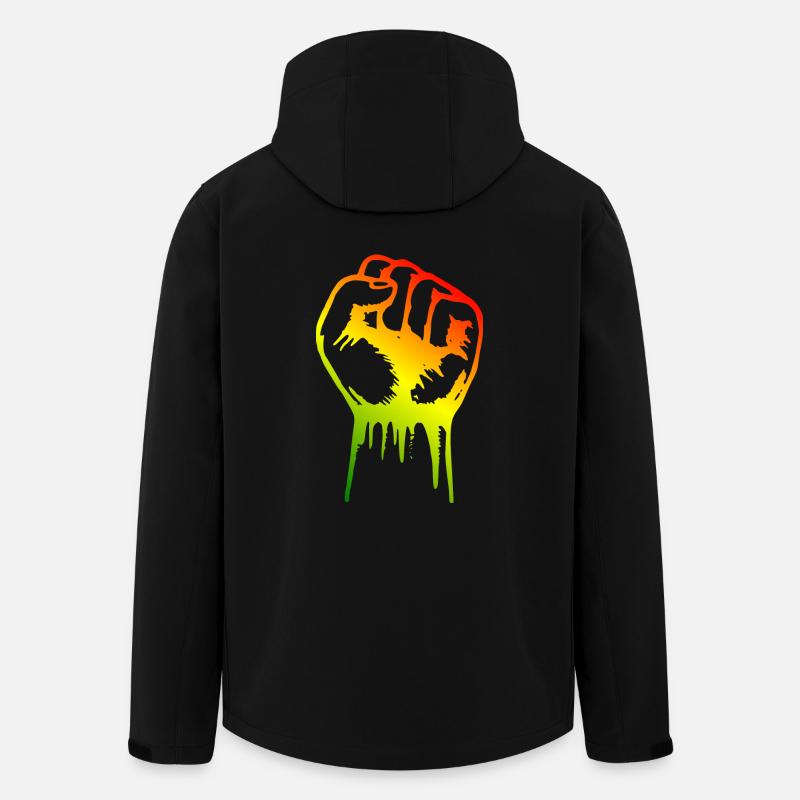 Poing reggae - Veste softshell homme en polyester recyclé Stanley/Stella - noir