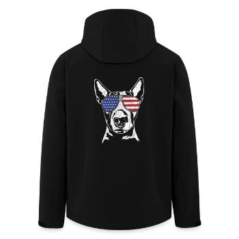 BULL TERRIER Amérique Flag Dogs Wilsigns - Veste softshell homme en polyester recyclé Stanley/Stella - noir - Dos - AI Model Male 185 light (185cm)