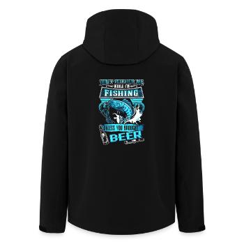 Bier Angler Fischer angeln fischen Geschenk - Recycelte Männer Softshell-Jacke von Stanley/Stella - Schwarz - Hinten - AI Model Male 185 light (185cm)