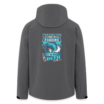 Beer angler fisherman fishing fish gift - Men’s Recycled Softshell Jacket by Stanley/Stella - anthracite - Back - AI Model Male 185 light (185cm)