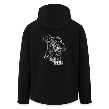 AIREDALE TERRIER loved by an Airedale Terrier Hund - Recycelte Männer Softshell-Jacke von Stanley/Stella - Schwarz - Hinten - AI Model Male 185 light (185cm)