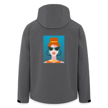 WIFE. DAUGHTER. ADOLESCENT. WOMEN'S DAY - Men’s Recycled Softshell Jacket by Stanley/Stella - anthracite - Back - AI Model Male 185 light (185cm)