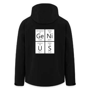 Chemistry Genius - Ge Ni U S - Recycelte Männer Softshell-Jacke von Stanley/Stella - Schwarz - Hinten - AI Model Male 185 light (185cm)