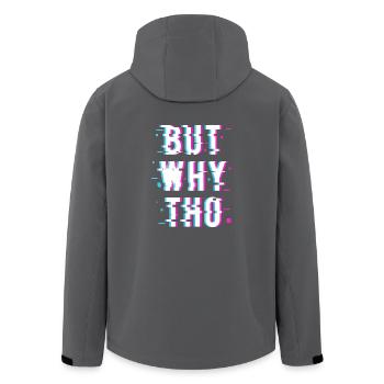 But WHY THO - Men’s Recycled Softshell Jacket by Stanley/Stella - black - Back - AI Model Male 185 light (185cm)
