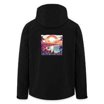 Montego Bay Jamaïque coucher de soleil violet couleurs Design - Veste softshell homme en polyester recyclé Stanley/Stella - noir - Dos - AI Model Male 185 light (185cm)