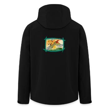 Aras über dem Regenwald - Recycelte Männer Softshell-Jacke von Stanley/Stella - Schwarz - Hinten - AI Model Male 185 light (185cm)