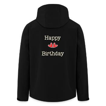 ALLES GUTE ZUM GEBURTSTAG. ALLES GUTE ZUM GEBURTSTAG. JAHRESTAG. - Recycelte Männer Softshell-Jacke von Stanley/Stella - Schwarz - Hinten - AI Model Male 185 light (185cm)
