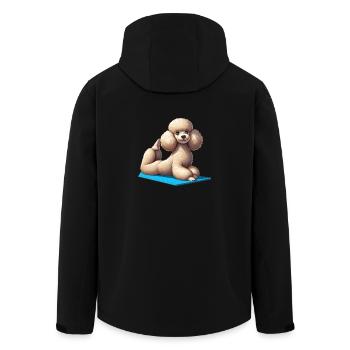 Gymnastique de yoga caniche chien - Veste softshell homme en polyester recyclé Stanley/Stella - noir - Dos - AI Model Male 185 light (185cm)