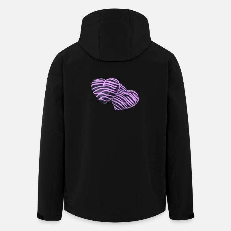 Cœurs  roses sur noir - Veste softshell homme en polyester recyclé Stanley/Stella - noir