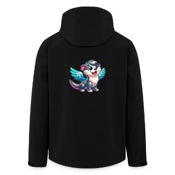 Loutre en ange avec des ailes Rat d’eau - Veste softshell homme en polyester recyclé Stanley/Stella - noir - Dos - AI Model Male 185 light (185cm)