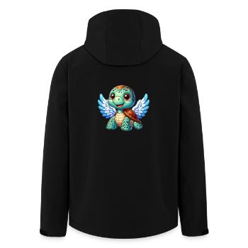 Tortue ange avec ailes et halo - Veste softshell homme en polyester recyclé Stanley/Stella - noir - Dos - AI Model Male 185 light (185cm)