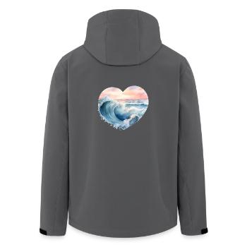 Welle Meer - Recycelte Männer Softshell-Jacke von Stanley/Stella - Schwarz - Hinten - AI Model Male 185 light (185cm)