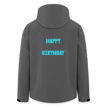 JAHRESTAG. ALLES GUTE ZUM GEBURTSTAG. ALLES GUTE ZUM GEBURTSTAG. - Recycelte Männer Softshell-Jacke von Stanley/Stella - Anthrazit - Hinten - AI Model Male 185 light (185cm)