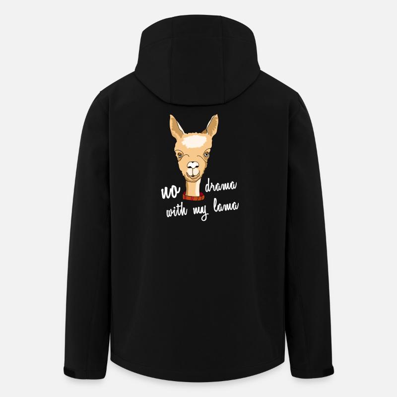 lama no drama alpaka kamel face spruch comic cute - Recycelte Männer Softshell-Jacke von Stanley/Stella - Schwarz