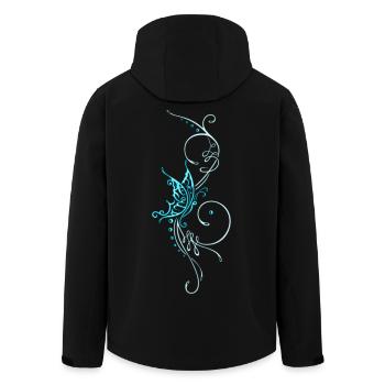 Tribal Ornament mit Schmetterling, feminin - Recycelte Männer Softshell-Jacke von Stanley/Stella - Schwarz - Hinten - AI Model Male 185 light (185cm)