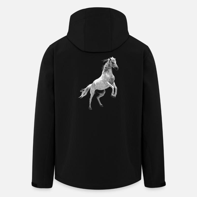 reiterinnen, Hauspferd aufsteigend, reiten - Recycelte Männer Softshell-Jacke von Stanley/Stella - Schwarz
