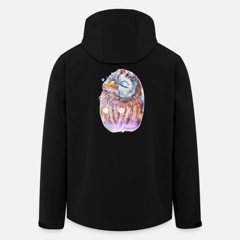Eule - Recycelte Männer Softshell-Jacke von Stanley/Stella - Schwarz